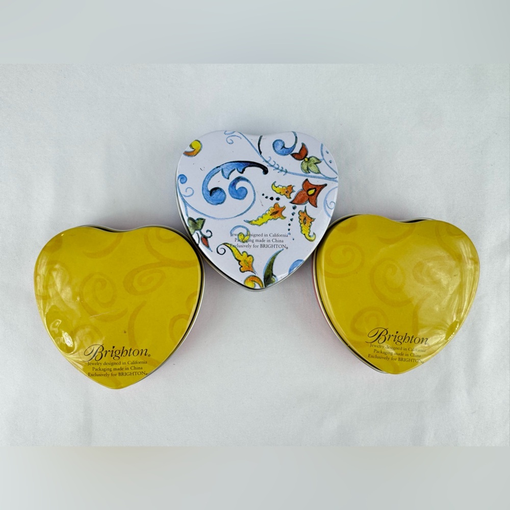 Vintage Brighton Heart Shaped Trinket Box Set of 3 - Picture 2 of 3